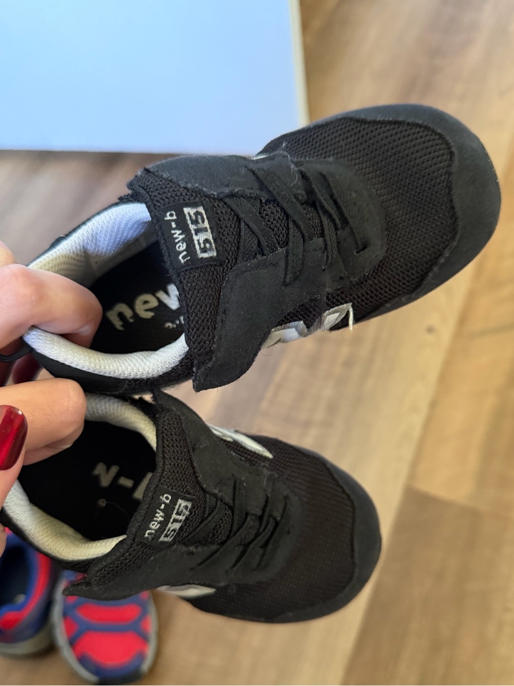 New Balance Kids Black and Gray Velcro Sneakers